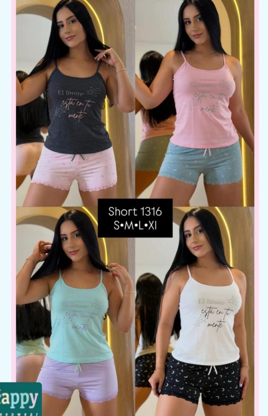 Pijama Pijama en short de lunas referencia H1316 — Sueños de Luna