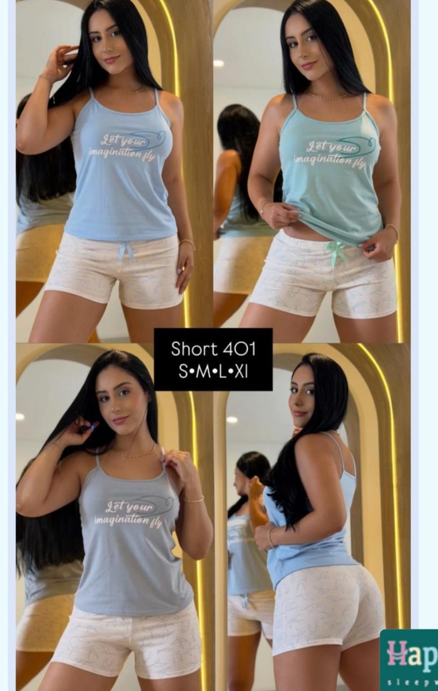 Pijama Pijama en short en tela algodón referencia H401 — Sueños de Luna