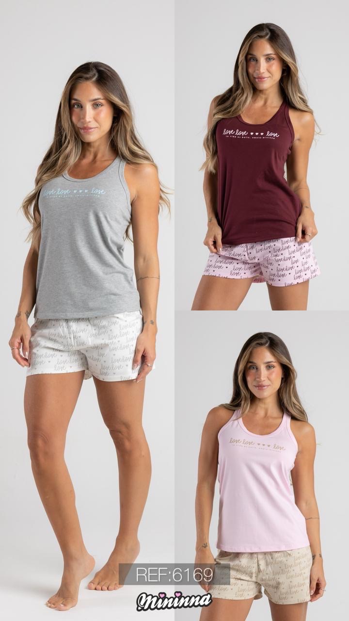 Pijama Short en esqueleto M6169 — Sueños de Luna