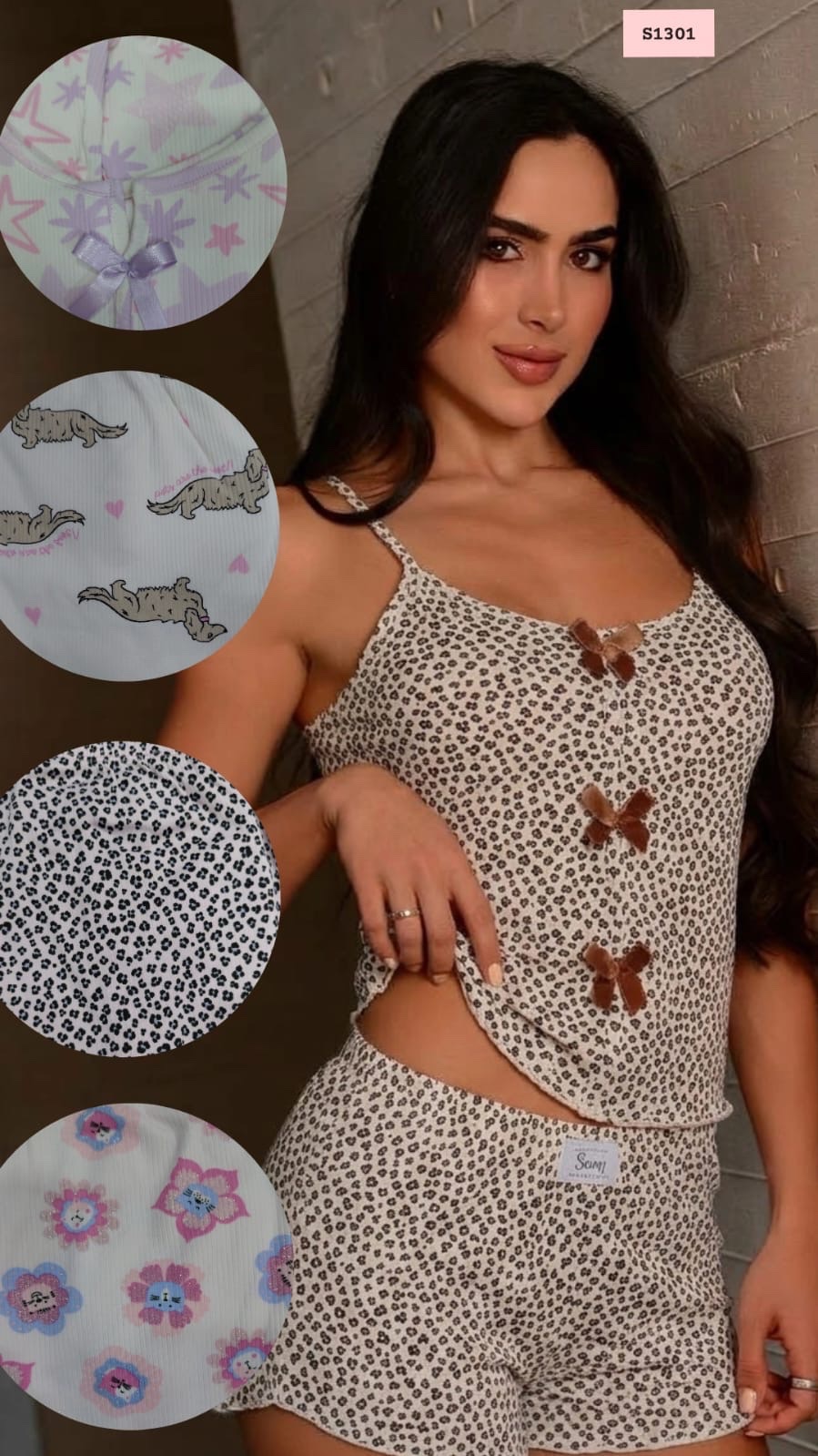 Pijama Pijama en short en tela rib 🎀💕 referencia S1301 — Sueños de Luna