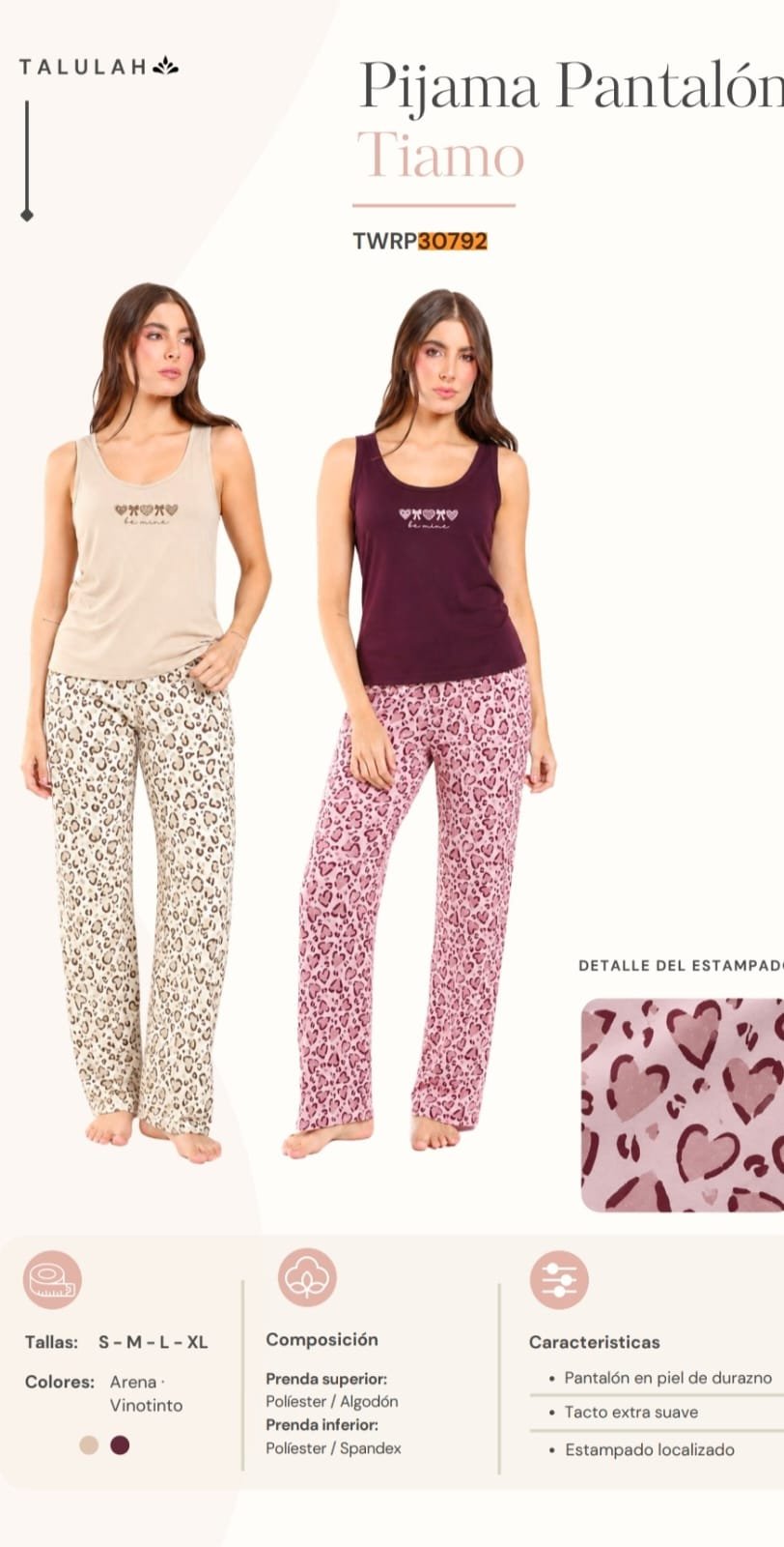 Pijama Pantalón Animal Print Be Mine — Sueños de Luna